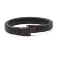 thumbnail image 5 of KAIYANG Pulsera de cuero sintético para hombre, estilo clásico, tejida a mano, color negro, regalo, 5 of 5