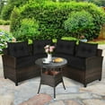 thumbnail image 2 of YYAo Patio Seating Sets,Outdoor Living Room Sets,4 Pieces Outdoor Cushioned Rattan Furniture Set-Black, 2 of 13