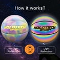 thumbnail image 2 of Basketball, Holographic Glowing Basketball Indoor Outdoor Size 5 (27.5"), Reflective Glowing Composite Leather Basketball Gift for Boys Girls Night Game, 2 of 7