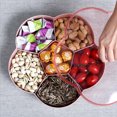 thumbnail image 4 of Boîte de Rangement pour Collations avec Couvercle Transparent, Assiette Divisée pour Fruits Secs, Plateau à Collations, Noix, Bonbons, Boîte de Rangement en Forme de Fleur (Rose Double Couche), 4 of 8