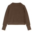thumbnail image 7 of CAICJ98 Girls Half Zipper Sweatshirts Cute Trendy Fall Pullover Crop Tops Kids Sweatshirts Girls Long Sleeve Sweater Clothes Thumb Hole Coffee,7-8 Years, 7 of 7