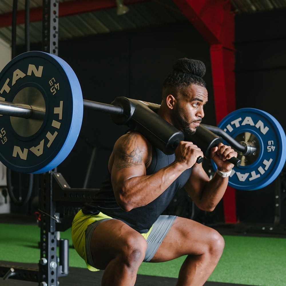 Titan Fitness USA Made TITAN Series Safety Squat Bar, Shoulder and Arm Pads