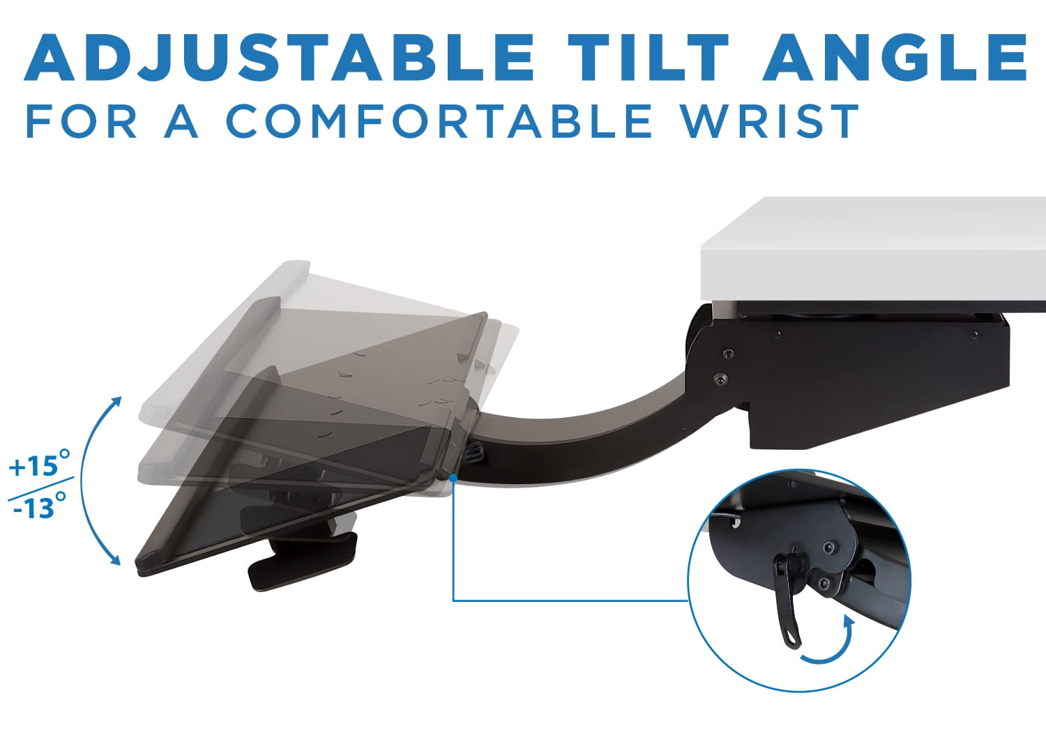 Mount-It! Sit Stand Keyboard Tray | Under Desk Keyboard and Mouse Drawer | 26.5 Inch Wide Platform