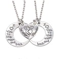 thumbnail image 3 of Limei Mother Daughter Necklace Set, Mom I Love You to the Moon and Back Mom and Daughter Necklaces Jewelry Pendant Necklace (Silver), 3 of 5