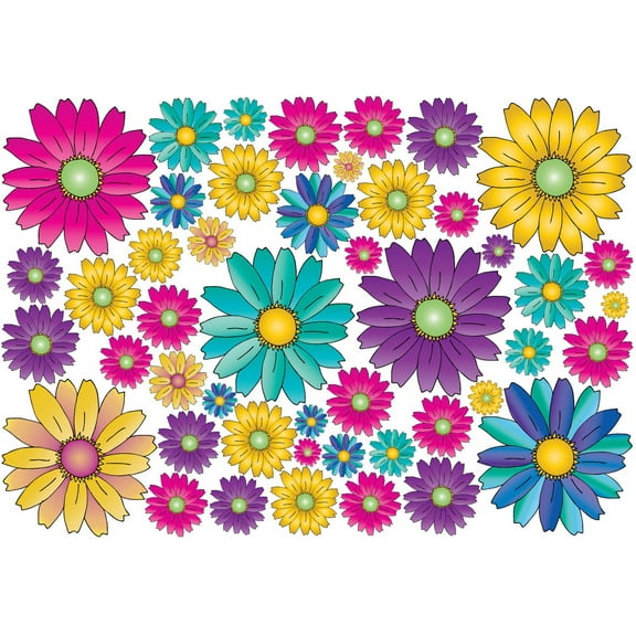 Gerber Daisy Flower Wall Decals Stickers Multicolored Gerber Decor by Presto Chango Decor