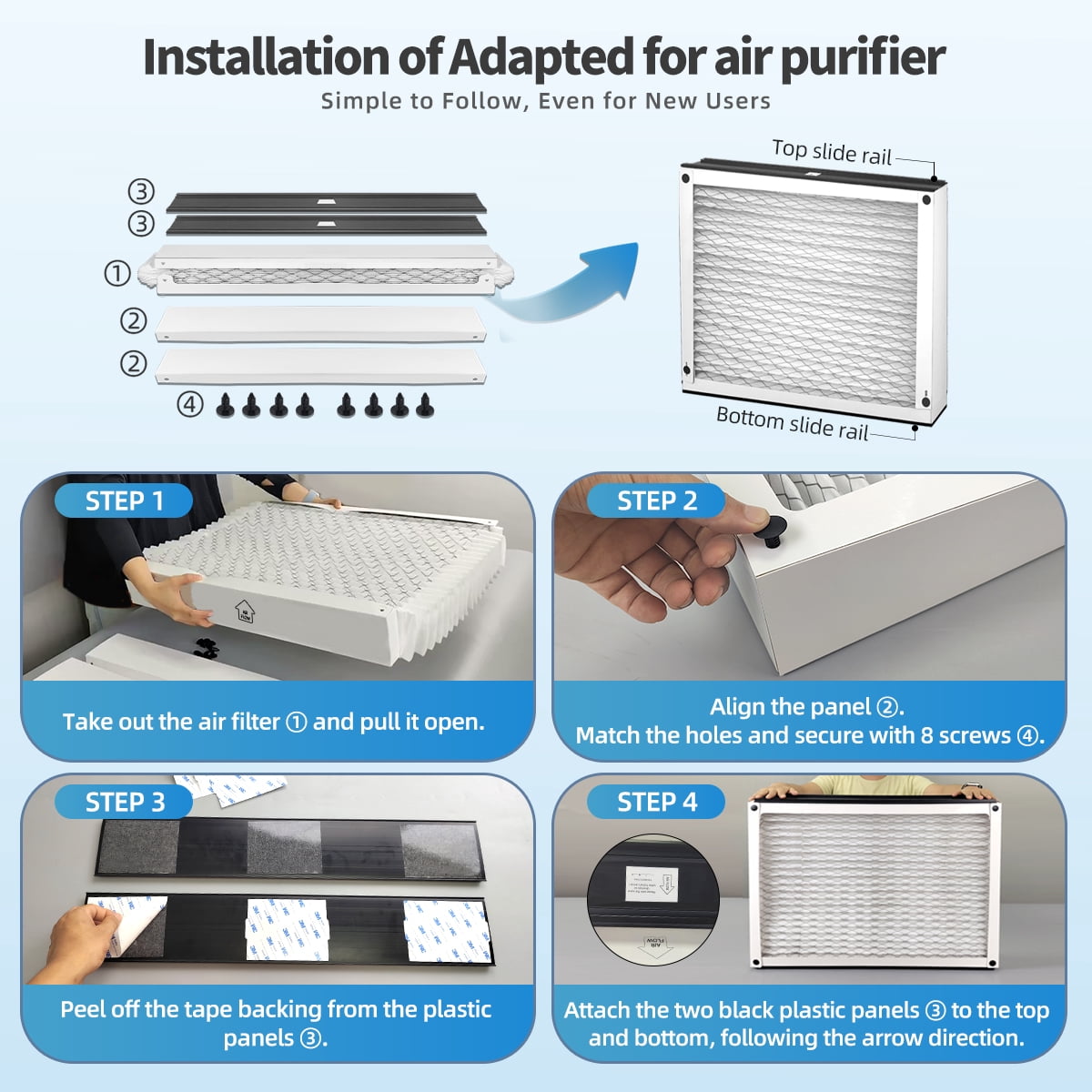 16x25x4 Air Filter MERV 11 Compatible with 410 Replacement Model 1410, 1610, 2140, 2400, 2410, FC100A1029C, F408F1625, HVAC AC Furnace 2-Pack