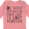 thumbnail image 4 of Inktastic Jane Austen Good Opinion Quote Girls Long Sleeve Baby Bodysuit, 4 of 5