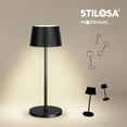 thumbnail image 2 of Base redonda - Lámpara de mesa LED regulable a batería IP54 para interior y exterior - Recargable - Color de luz cálido - Lámpara de mesa de diseño con puerto USB-C - Negro, 2 of 4