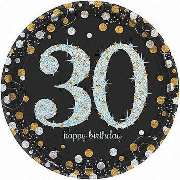 30th Sparkling Dessert Plates