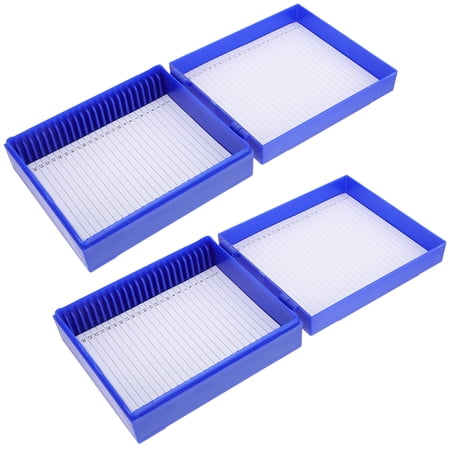 OUNONA 2 Pcs Clear Boxes Science Lab Slide Container Microscope Child