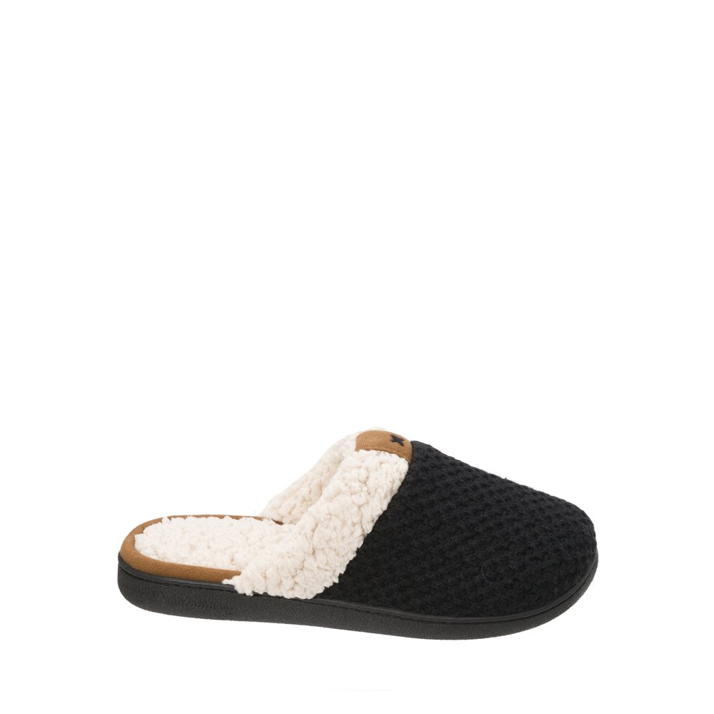 Dearfoams - Dearfoams Women's Wide Width Textured Knit Closed Toe Scuff ...