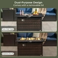 thumbnail image 6 of Costway 45" Propane Rattan Firepit Table with Glass Stones & Protective Cover Metal Frame, 6 of 10