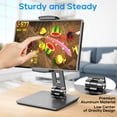 thumbnail image 2 of Soporte para tableta ROADOM, ajustable y giratorio de 360°, negro, 2 of 6