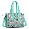 thumbnail image 2 of Teacher Tote Bag,Corgi Dog and Flowers Teacher Utility Tote Bag,Large Work Tote Bags for Women with Multiple Pockets,Top Zipper Closure,13.8x10.6x6.7 Inch, 2 of 5