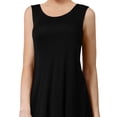 thumbnail image 3 of J. METHOD Women's Sleeveless Round Neck Flare Curved Hem Swing Tank Top Dress NEWDR61 Black M, 3 of 5