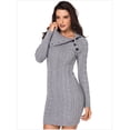 thumbnail image 2 of Robe Chandail pour Femme Robe Élégante en Tricot Robe Décontractée à Manches Longues Robe d'Hiver Couleur Unie Col Roulé Chandail Robe Mini Robe Élégante Chaude Robe Portefeuille TG, 2 of 4