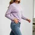 thumbnail image 3 of LIaqionyy Women's Crew Neck Sweaters Fall Oversized Knit Pullover Long Sleeve Tops Trendy Winter Clothes, 3 of 6