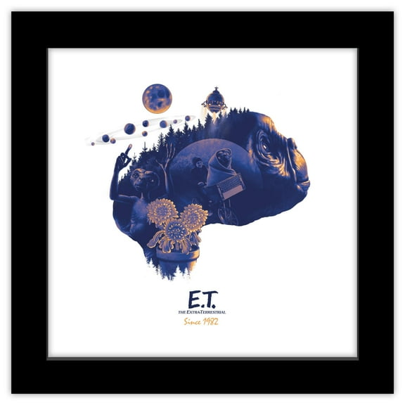 Gallery Pops E.T. The Extra-Terrestrial - E.T. Moments Graphic Wall Art, Black Framed Version, 12" x 12"
