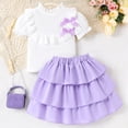 thumbnail image 2 of 2Pcs Summer Outfits Set for Toddler Girls – Cute Flower Short Sleeve T-Shirt & Pants, Gift Idea Summer 2Pcs Gift Outfits Set Girls Summer Set 4-8 Years,6-7 Years, 2 of 9