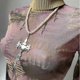 thumbnail image 4 of Grunge Style Cross Pendant Necklace Punk Gothic Round Bead Choker Necklace, 4 of 5