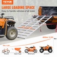 thumbnail image 2 of VEVOR Aluminum Ramps, 1500 lbs, Folding Loading Ramp with Load Straps, Tri-Fold Ramp for UTV, ATV, Trucks, Motorcycle, Lawnmower, Snow Blower, 77"L x 54"W, Sliver, 2 of 9