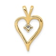 thumbnail image 3 of Auriga Fine Jewelry 14K Yellow Gold AA 1/10ct. Diamond Heart Pendant for Women, 3 of 6