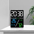 thumbnail image 1 of Feltree LED Screen Concise Clock Multifunctional Digital Clock Display Date Week Temperature Humidity Daylight Saving Times Adjustable Brightness Two Alarm Settings, 1 of 8