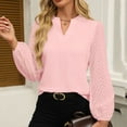 thumbnail image 4 of XuJwPNcy Women's Fall Fashion Outfits Long Sleeve Blouse Tops V Neck Dressy Casual Office Shirts Business Work Blouses, 4 of 7