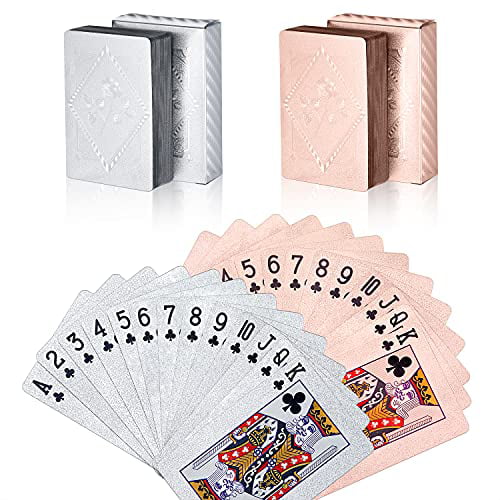 NEW Luxury Silver Plated Playing Cards Deck Poker Set Certificate 