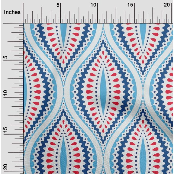 oneOone Viscose Chiffon Royal Blue Fabric Ogee Damask Sewing Craft Projects Fabric Prints By Yard 42 Inch Wide