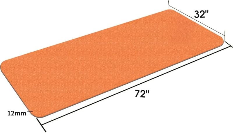 HExtra Thick TPE Yoga Mat - 72"x 32" Thickness 1/2 Inch -Eco Friendly SGS Certified - With High Density Anti-Tear Exercise Bolster For Home Gym Travel & Floor Outside