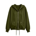 thumbnail image 6 of SYwaren Hoodie Jacket for Women Open Front Cardigan Long Sleeve with Pockets Solid Color Tops, 6 of 7