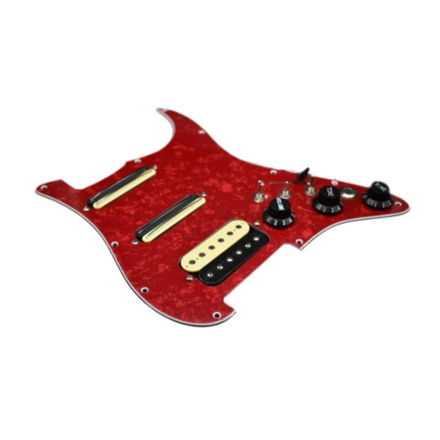 ZLight Loaded Prewired Pickguard SSH Pickups Scratchplate Electric Red Accs for Guitars Red 28.1x22.2cm