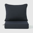 thumbnail image 2 of WestinTrends Avalon Outdoor HDPE Deep Seating Modular Armless Patio Chair with Patio Cushions, Teak/Navy Blue, 2 of 13