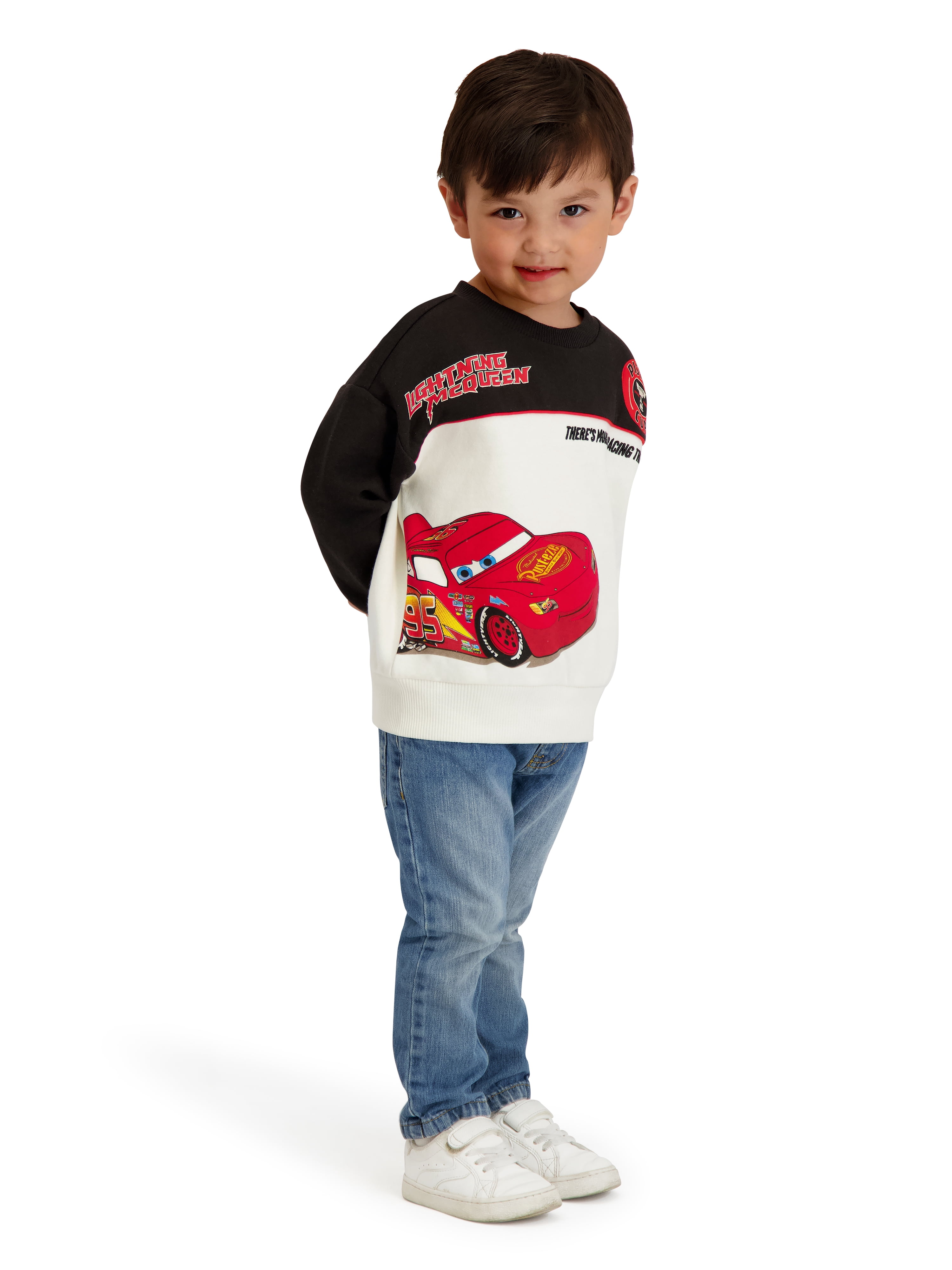 Cars Lightning McQueen Toddler Boy Long Sleeve Crewneck, Sizes 12M-5T