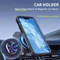thumbnail image 4 of SaniMore for iPhone 14 Multi-Functional Case, 3-Layer Protection Magnetic Cover Support Car Mount & 360° Rotatable Metal Ring Kickstand Full Body Shockproof Protective Shell, Blue, 4 of 10