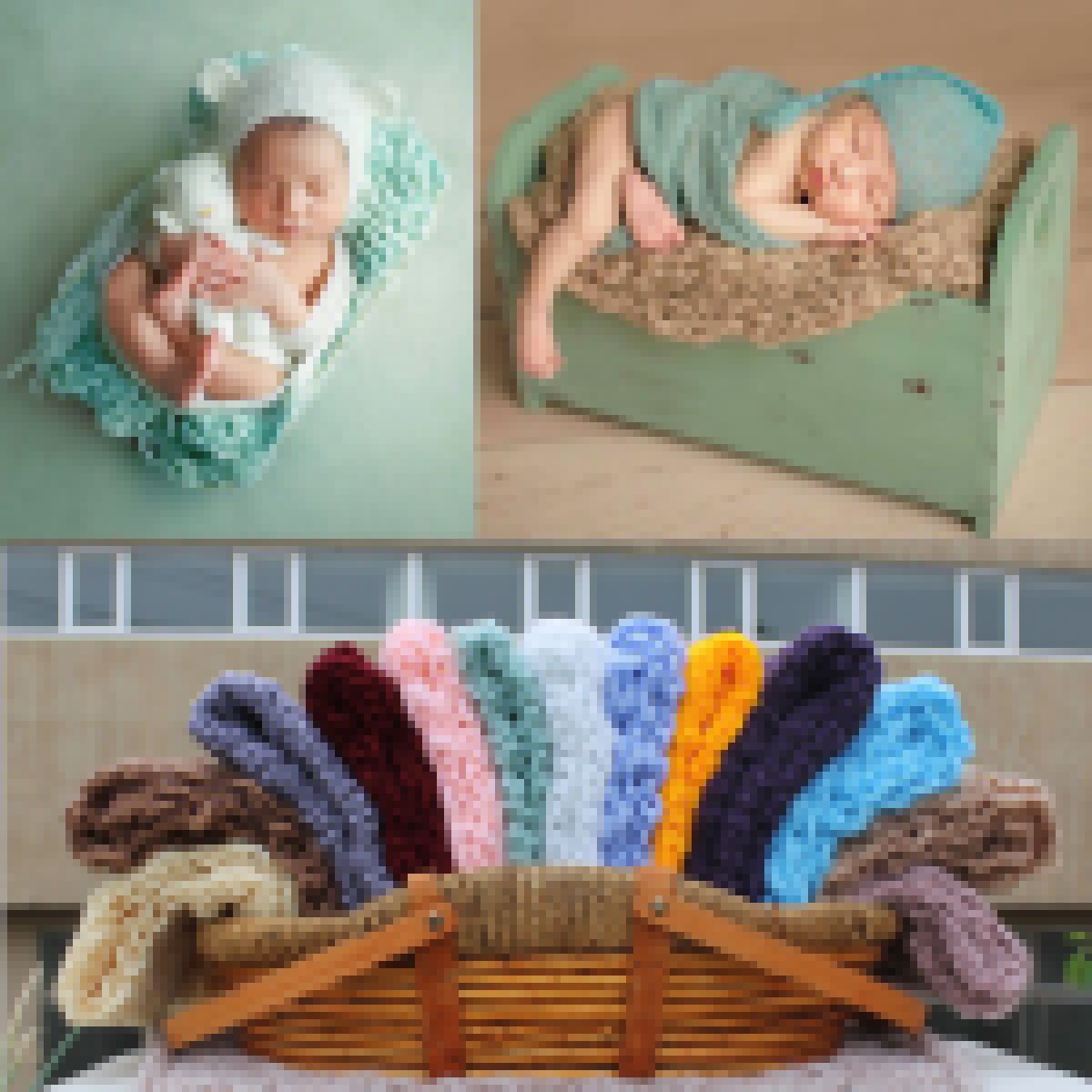 Newborn Baby Photo Props Blanket Handmade Knitted Twist Wrap Posing Aid Backdrops for Boy Girls Photography Shoot