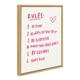 thumbnail image 4 of Kate and Laurel Sylvie House Rules Framed Canvas Wall Art by Honey Island Studio, 18x24 Natural, Cute Pink House Rules Art for Wall, 4 of 7