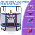 thumbnail image 5 of XMIKA Trampoline for Kids, 54'' Toddler Trampoline with Enclosure, Swing, Basketball Hoop, 4.5FT Indoor/Outdoor Trampoline with Adjustable Gymnastics Bars, Rings, Mini Trampoline for Boy and Girls, 5 of 9