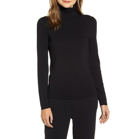 Anne Klein Women's Turtleneck Long Sleeve Top Black Size XX-Small