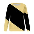 thumbnail image 4 of miqiqism Sweatshirt for Women Comfy Long Sleeve Blouses Juniors Round Neck Tee Shirts Trendy Relaxed Fit Workout Sweater Casual Colorblock Pullover Tunic Clothes,Yellow,XX-Large, 4 of 6