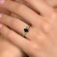 thumbnail image 4 of Gem Stone King 925 Sterling Silver Black Sapphire and Green Peridot Engagement Ring for Women | 1.51 Cttw | Oval 7X5MM | Gemstone September Birthstone | Size 7, 4 of 6