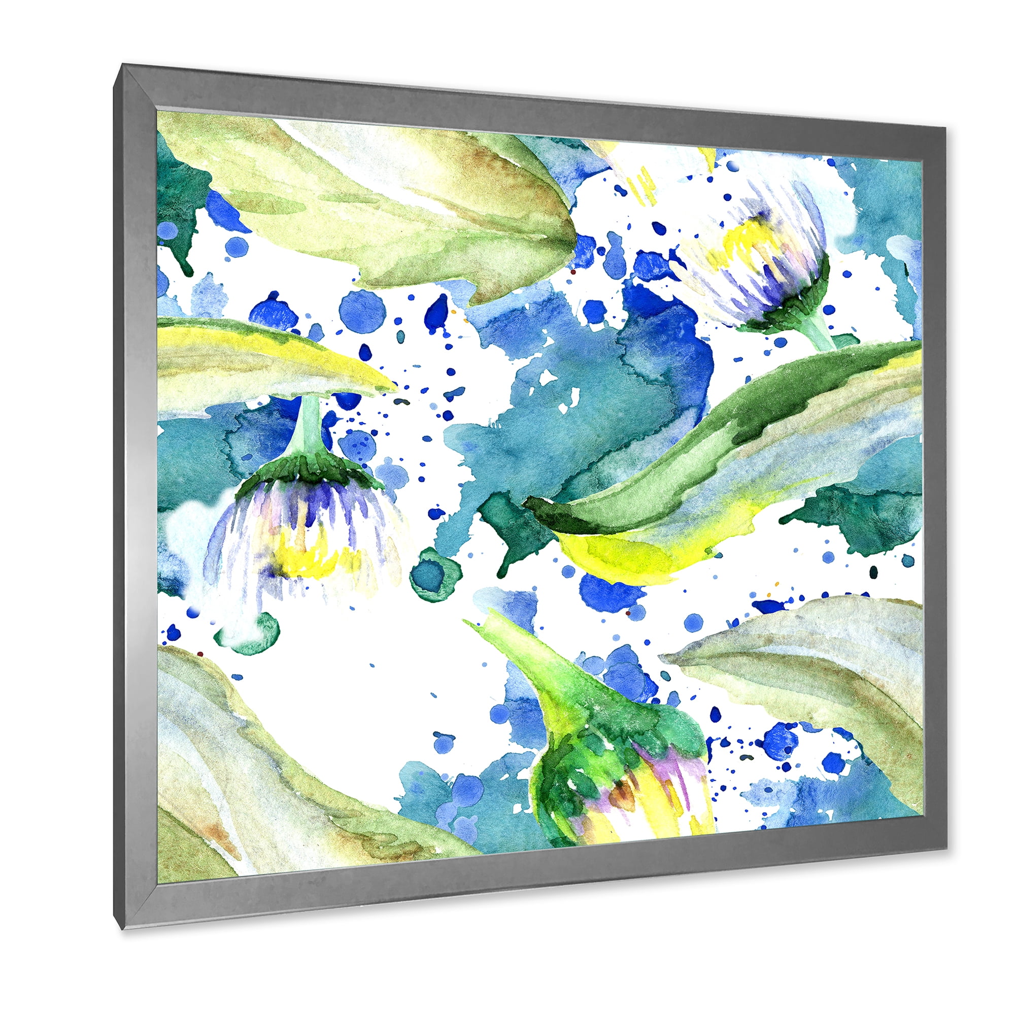 Designart 'Aquarelle Impression of Daisy Flowers I' Traditional Framed Art Print