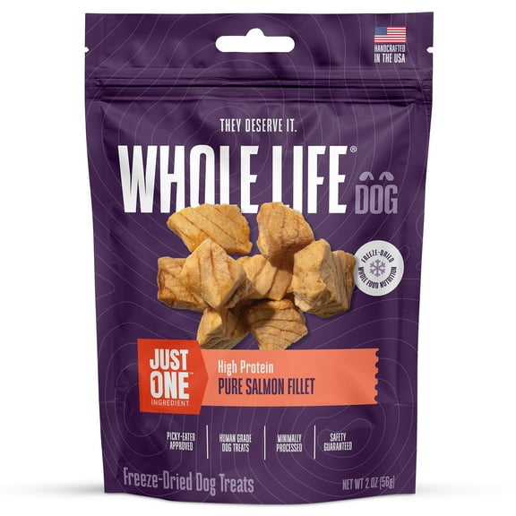Whole Life Pet Just One Ingredient Salmon Treats for Dogs, 2oz