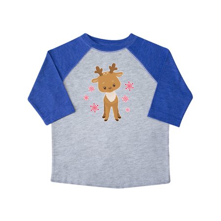 

Inktastic Cute Christmas Reindeer with Snowflakes Gift Toddler Boy or Toddler Girl T-Shirt