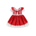thumbnail image 1 of goowrom Petites Filles Robe de Princesse, Dentelle Épissage Jupe Formelle à Manches Courtes, 1 of 6