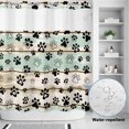 thumbnail image 4 of No Hook Shower Curtain with Built-in Rings - Farmhouse Vintage Washable Waterproof Fabric Bathroom Curtains for Hotel,Rentals, 72 X 72 Inch Long , Pet Dog Paws Wood Texture Green, 4 of 9