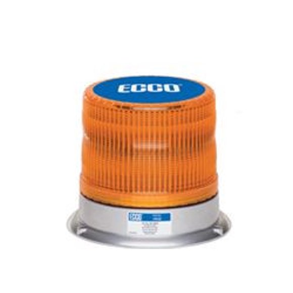 Ecco Electronic Lumière d'Avertissement 7960A Diamètre 6-1/2 Pouces x Hauteur 5.6 Pouces; Balise; Support de Tuyau 3 Boulons/1 Pouce; LED/lentille 16 Ambre; 11 Motifs Lumineux; 12 à 24 Volts DC