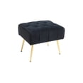 thumbnail image 6 of Accent Chair with Ottoman, Wingback Armchair with Gold Legs Modern Velvet Upholstered Single Sofa Chair Leisure Vanity Chair Reading Chair for Living Room, Bedroom, Lounge Room, Black, 6 of 7