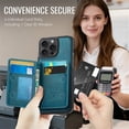 thumbnail image 4 of Case For iPhone 16 Pro Max RFID Blocking Compatible With MagSafe Detachable 2 In 1 Wallet With Card Holder,PU Leather Case,  Holder Kickstand Magnetic Protective Women Men Cover,Blue, 4 of 9